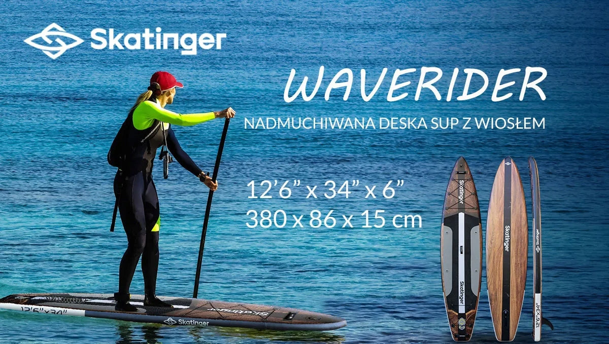 SUP board Skatinger Waverider 12'6'' 380x86x15 cm to 198 kg set with paddles Packaging status original