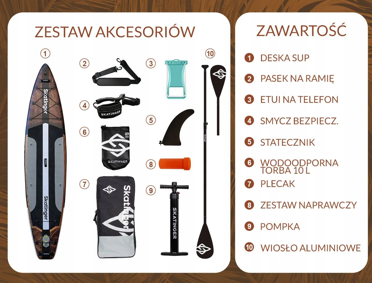 SUP board Skatinger Waverider 12'6'' 380x86x15 cm to 198 kg set with paddles Product weight with unit packaging 17 kg