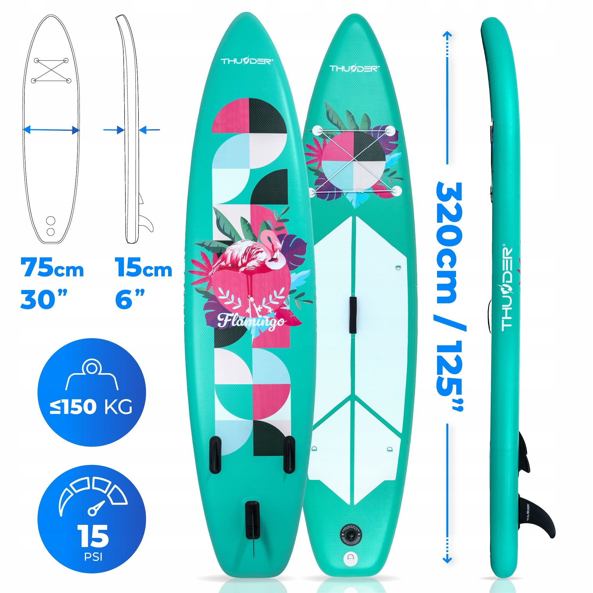 SUP board for swimming 320CM pumped with inflatable seat Thunder paddle Packaging status original