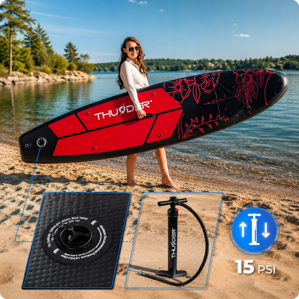 SUP board for swimming 320CM with seat inflatable pumped paddle Thunder Model MOTH