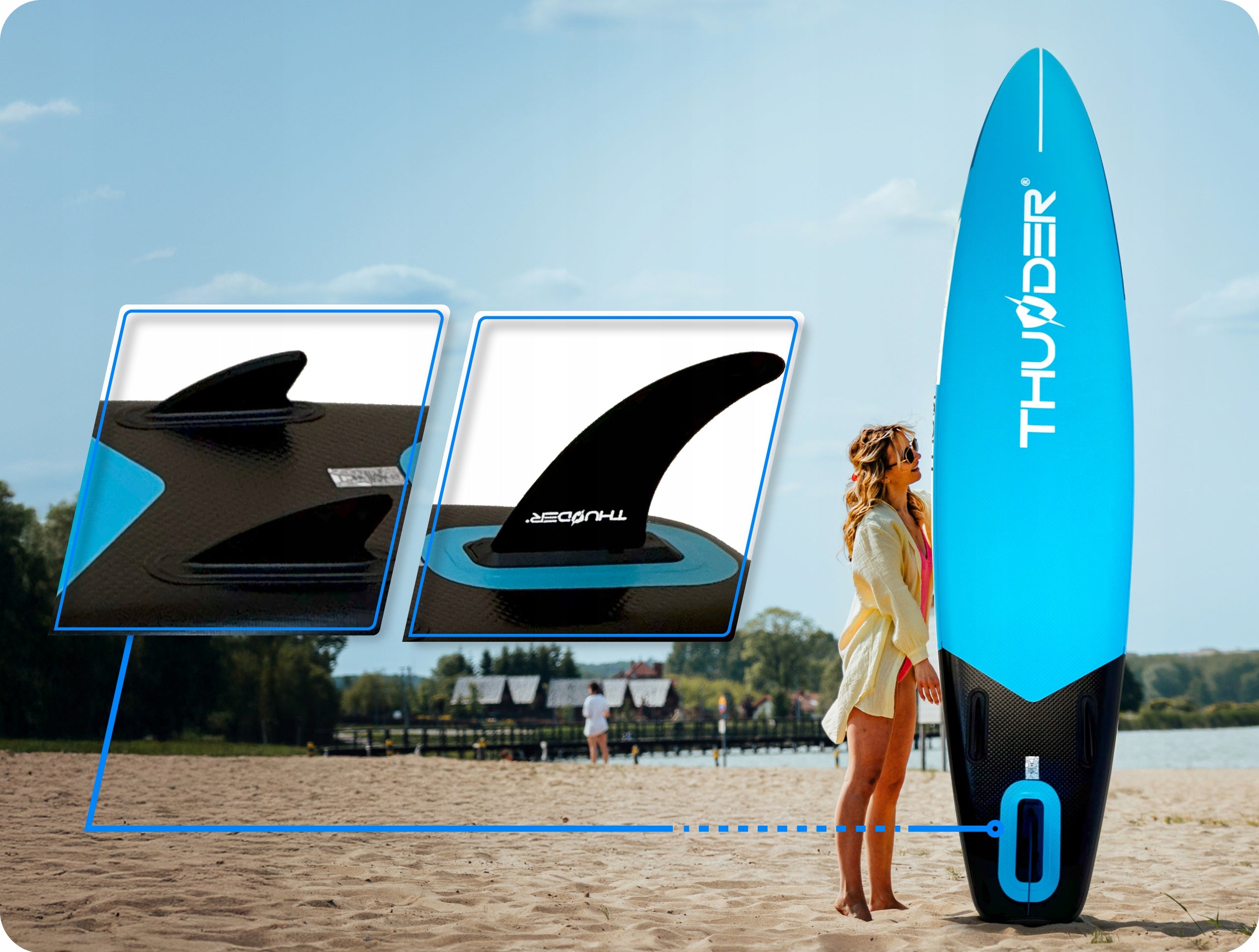 SUP board for swimming 320cm inflatable pumped with seat THUNDER Model MARIS