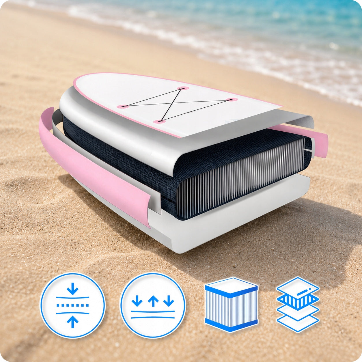 SUP board for swimming paddle board 350cm pumped set with paddle Thunder Length 350 cm