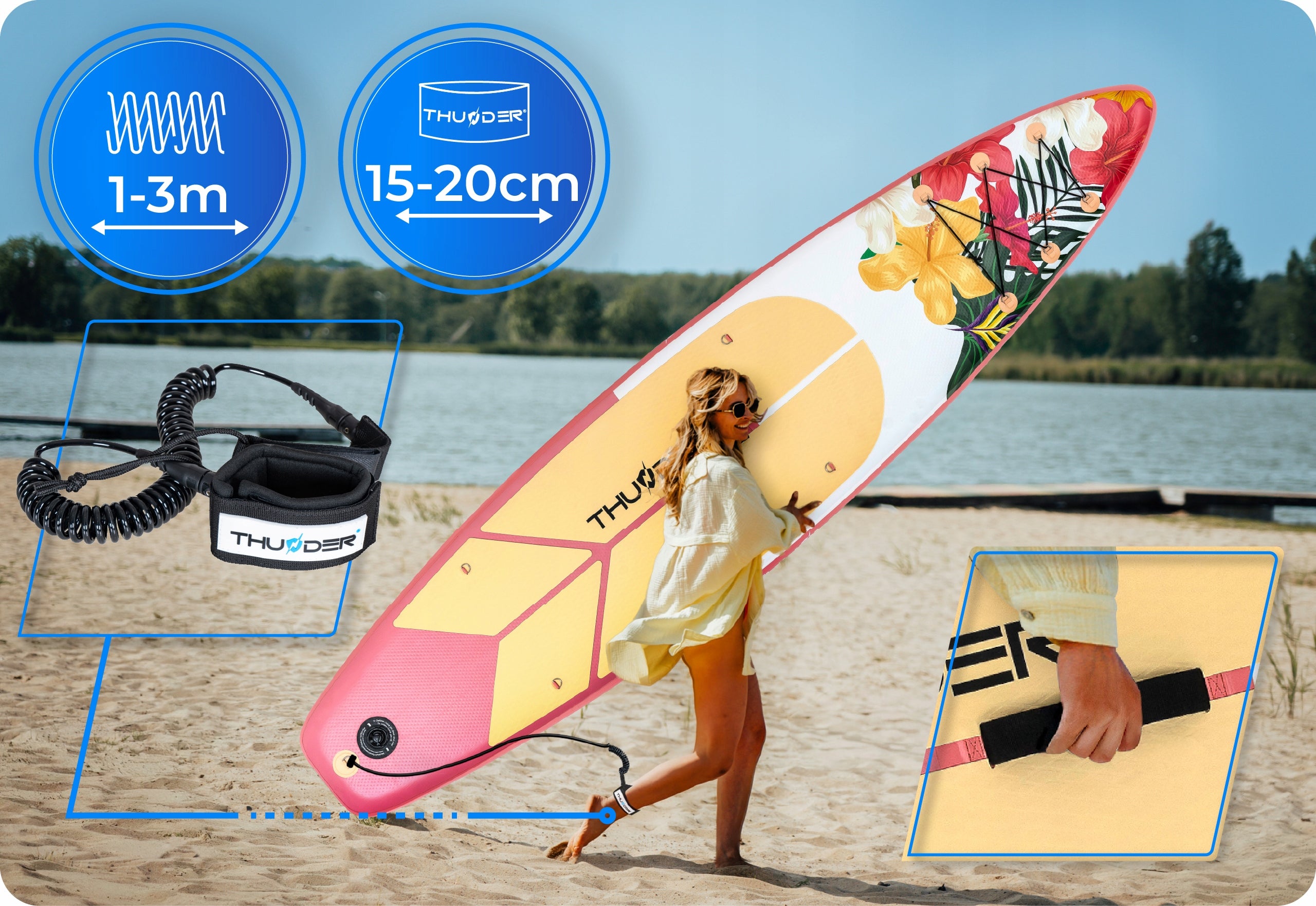 SUP board pumped for swimming paddle board 320cm with seat THUNDER Brand Thunder