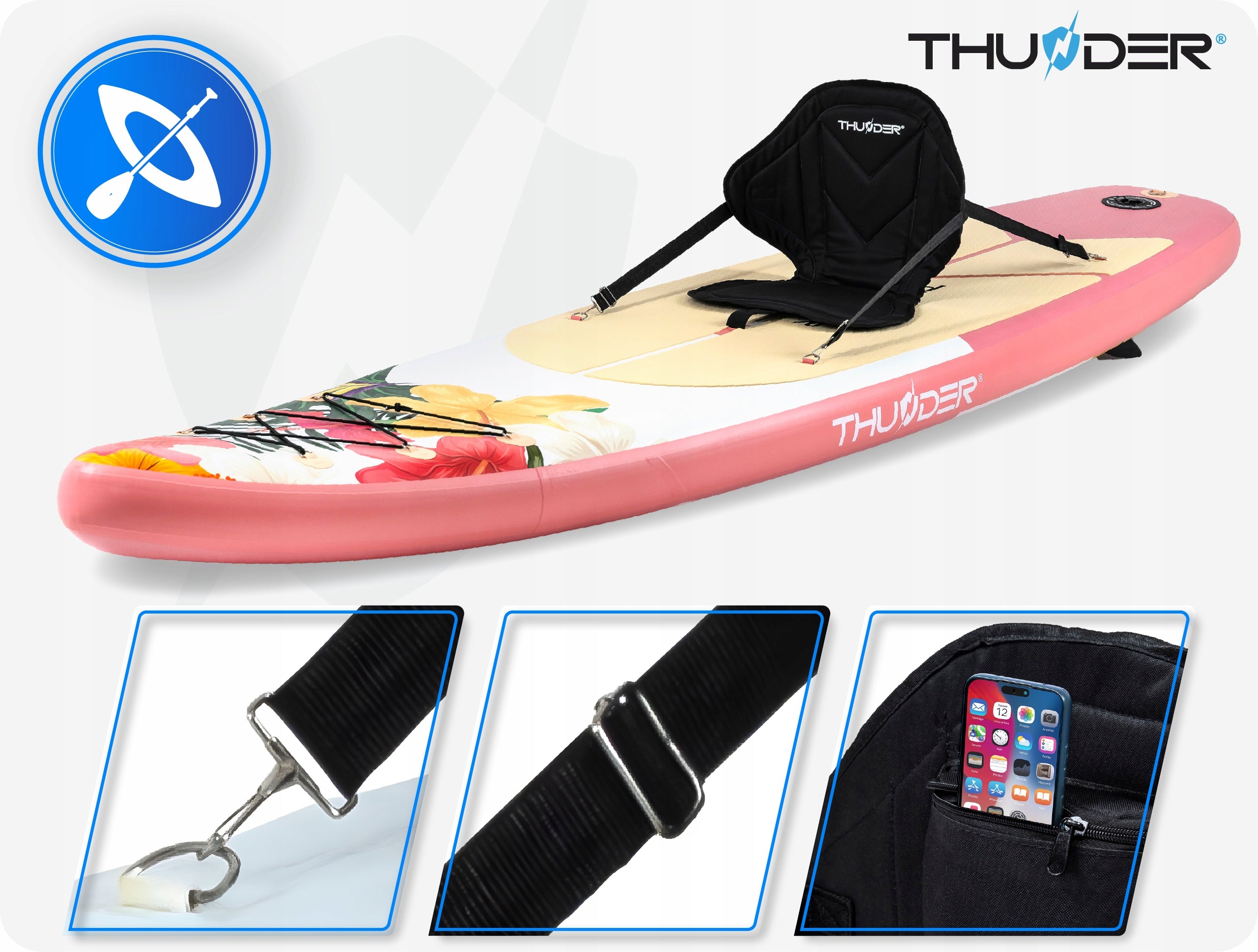 SUP board pumped for swimming paddle board 320cm with seat THUNDER Model VIOSA
