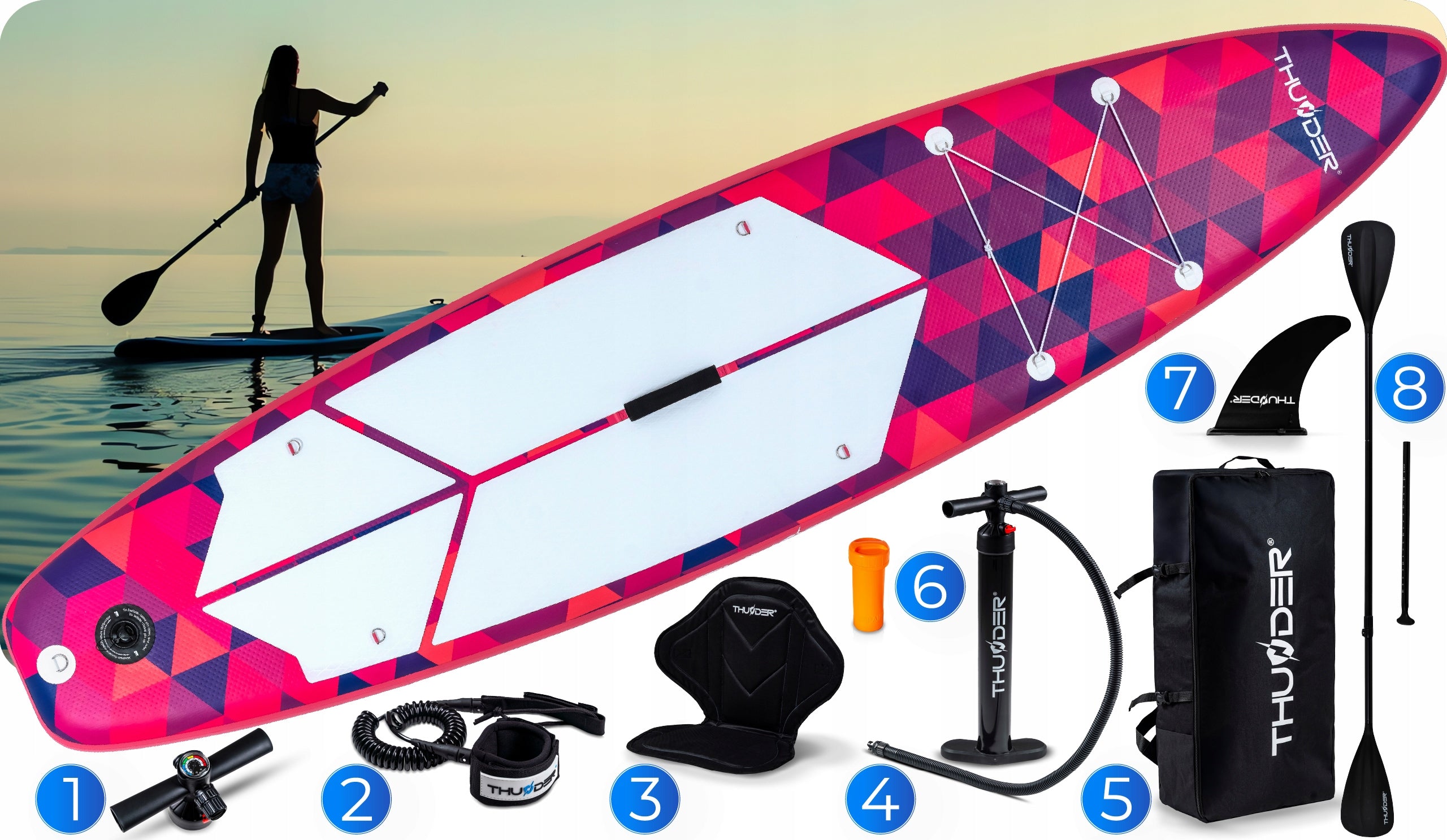 SUP swimming board 320 CM inflatable with seat THUNDER pumped board Manufacturer code VOLCA