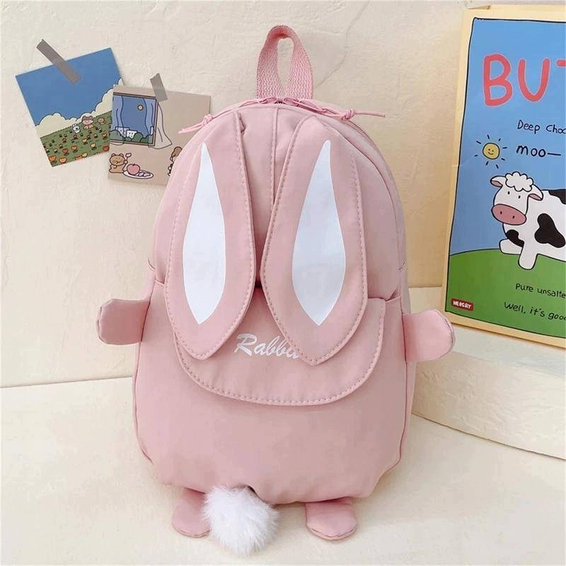 SUPER BACKPACK FOR CHILDREN SCHOOL RABBIT WITH EARS PINK BACKPACK Packaging status original