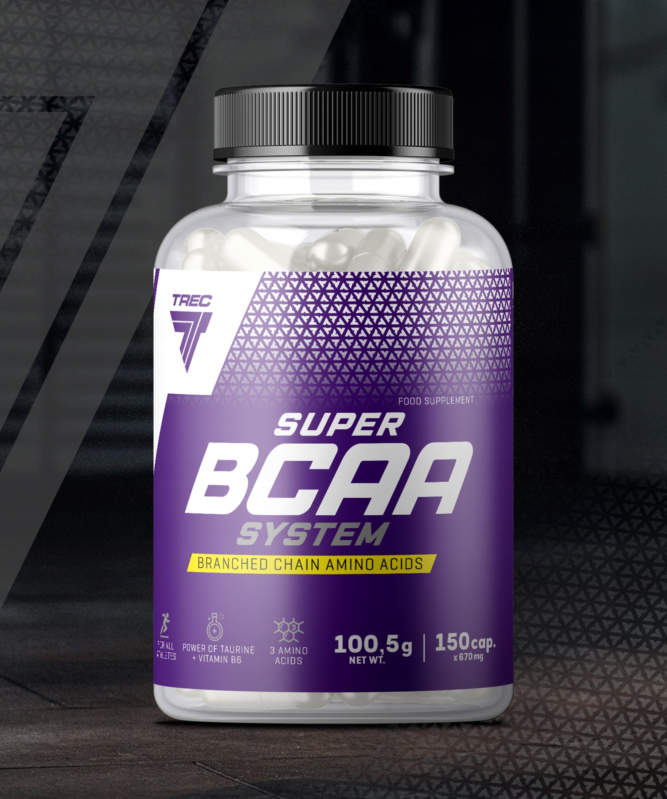 SUPER BCAA SYSTEM 150 caps. TREC ANABOLIC STRENGTH AMINO ACIDS IN CAPSULES EAN (GTIN) 5902114018450