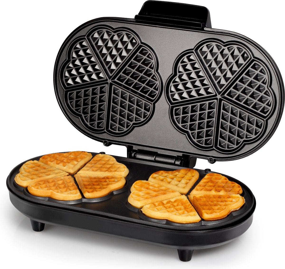 SUPER DOUBLE Waffle Iron 1400W with hearts 10 waffles at a time + THERMOSTAT Manufacturer code 132399
