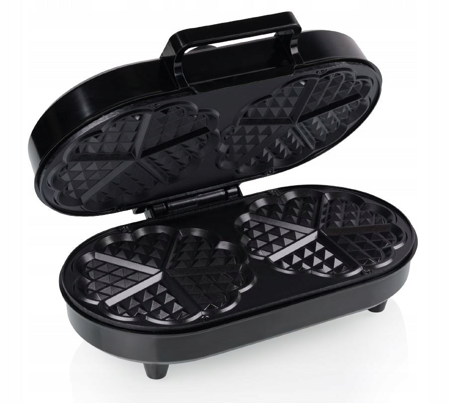 SUPER DOUBLE Waffle Iron 1400W with hearts 10 waffles at a time + THERMOSTAT Packaging status original