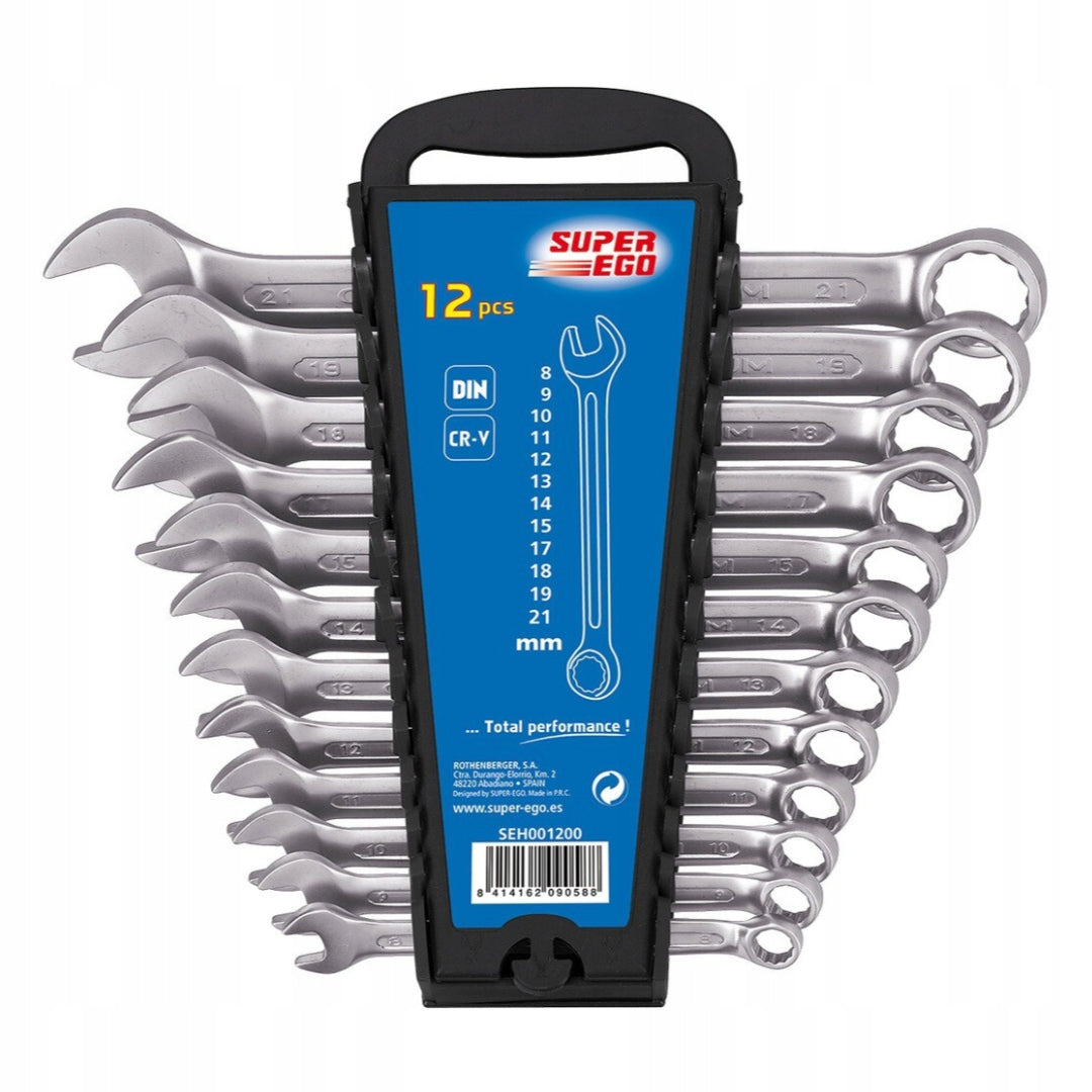 SUPER-EGO 12PCS Flat-Eye Wrenches Packaging status original