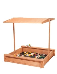 SUPER GIFT SOLID wooden sandbox adjustable VISOR + BOTTOM + BENCHES Length 280 cm