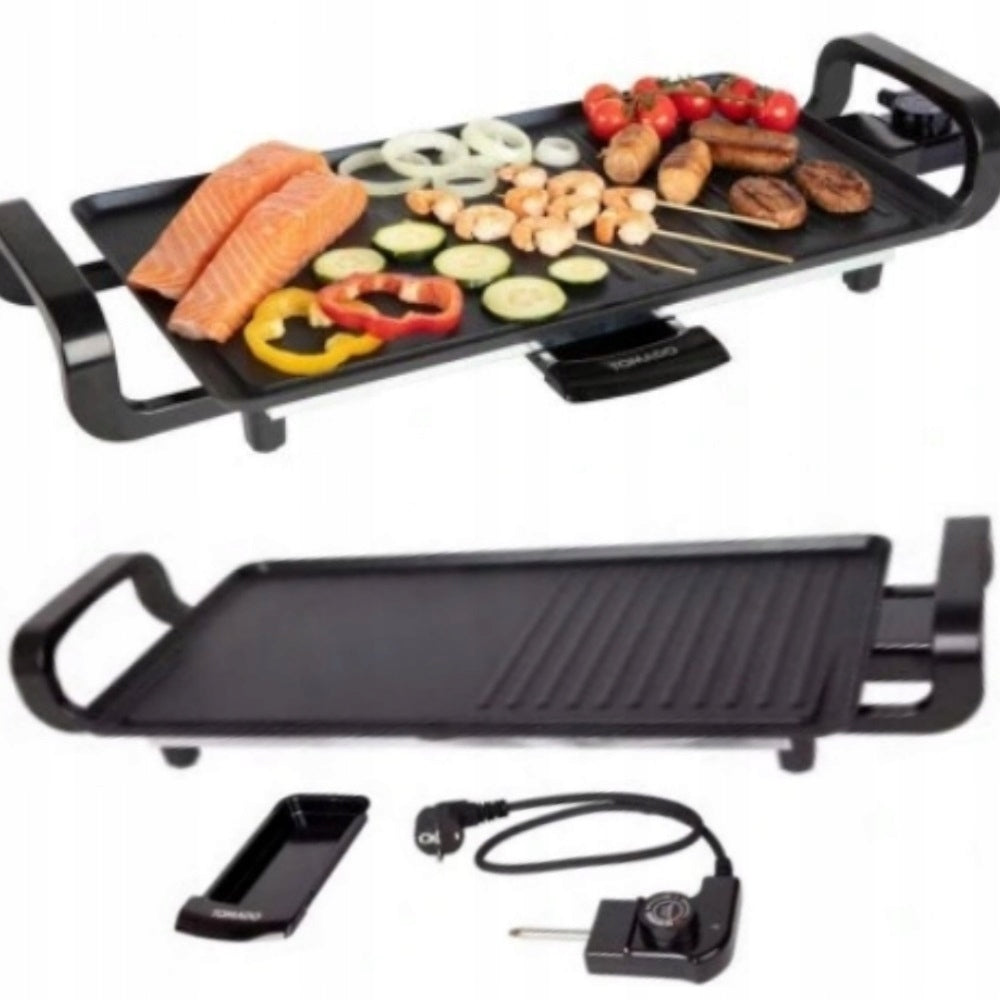 SUPER LARGE ELECTRIC GRILL PLATE 45cm DRAINER 2000W for GARDEN HOME