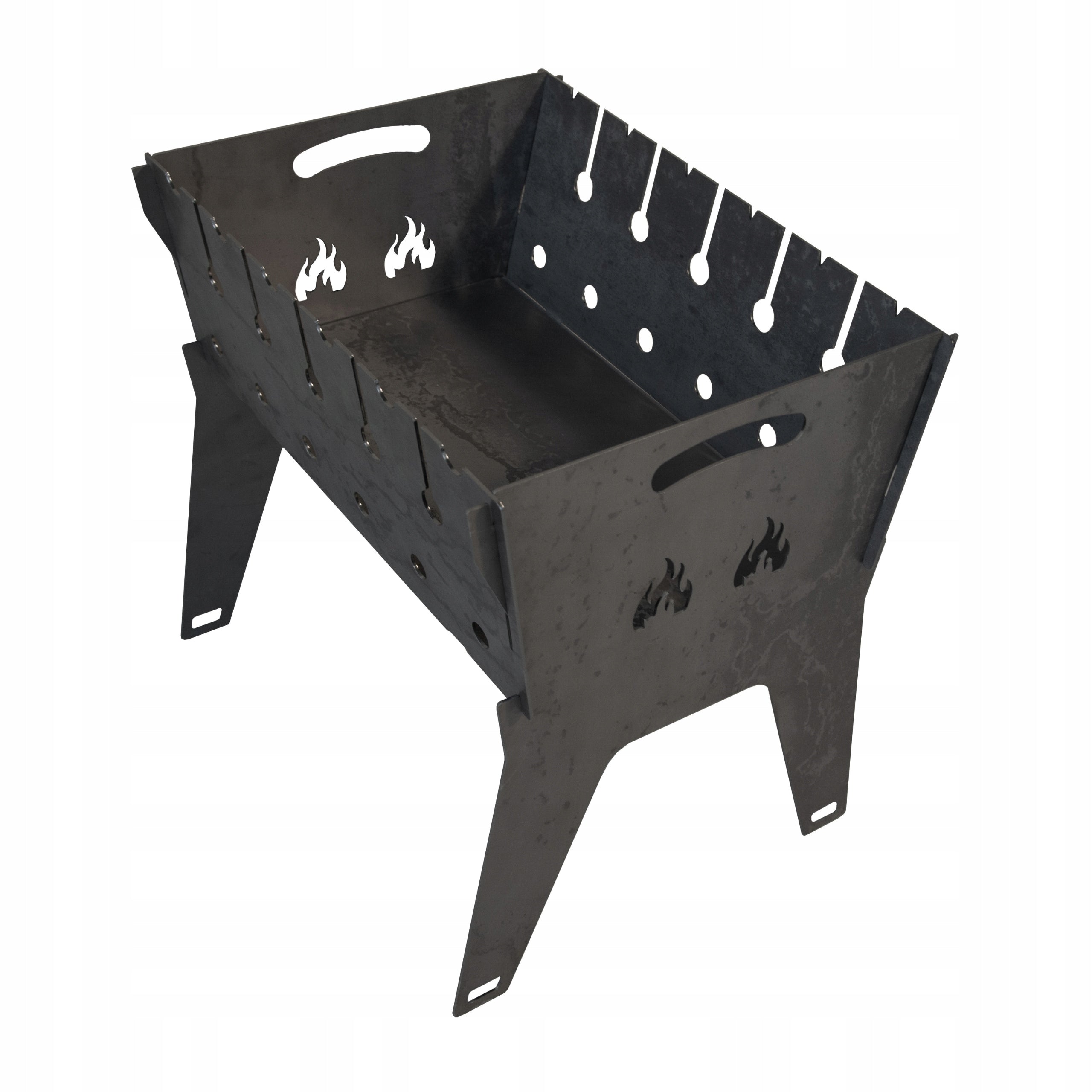 SUPER MANGAL FOLDING STEEL GRILL FOR SKEWERS AND GRILLING L62 Grill depth 15 cm