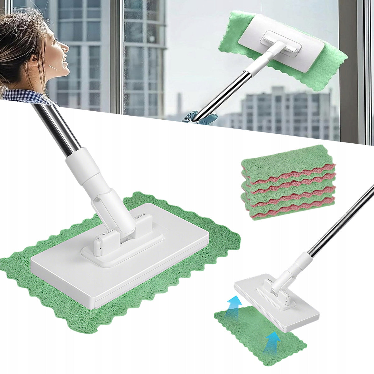 SUPER MOP SET WITH CAP 4 CLOTHS