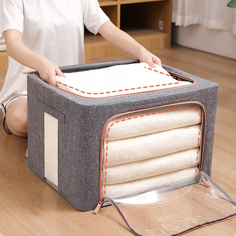 SUPER ORGANIZER STORAGE BOX BEDDING CONTAINER 24litres Manufacturer code Pudełko pojemnik z okienkiem na ubrania koce