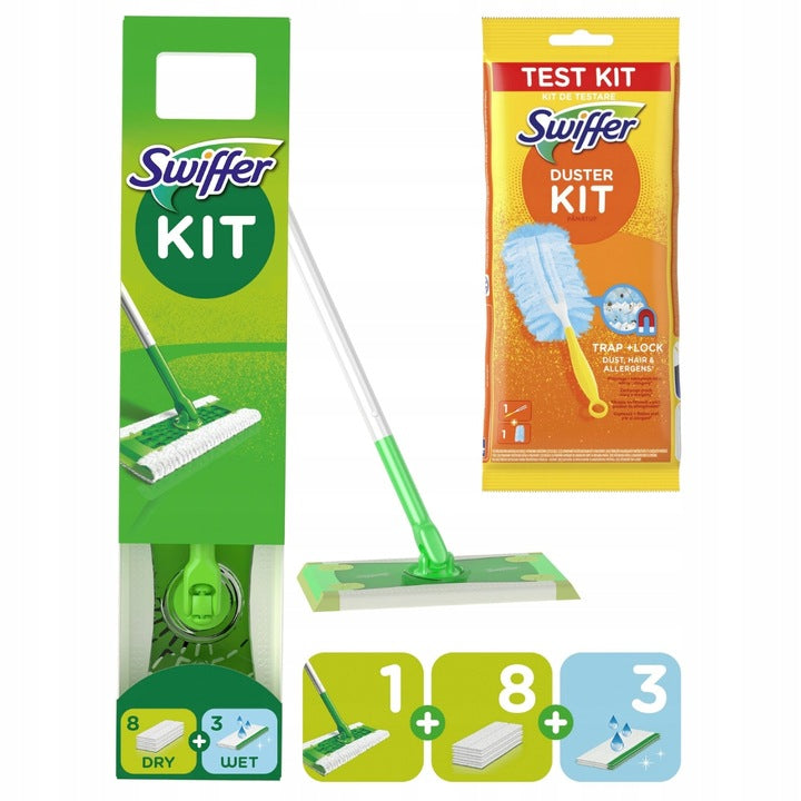 SUPER SET SWIFFER MOP WITH CAP 8 WIPES + 3 CLEANING WIPES Manufacturer code 5906436287518