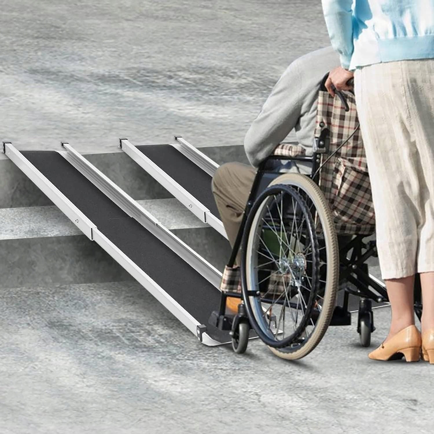 SUPER TELESCOPIC THRESHOLD RAMP 75-122 CM 270KG TROLLEYS STAIRS OBSTACLES THE MOST Brand Luka