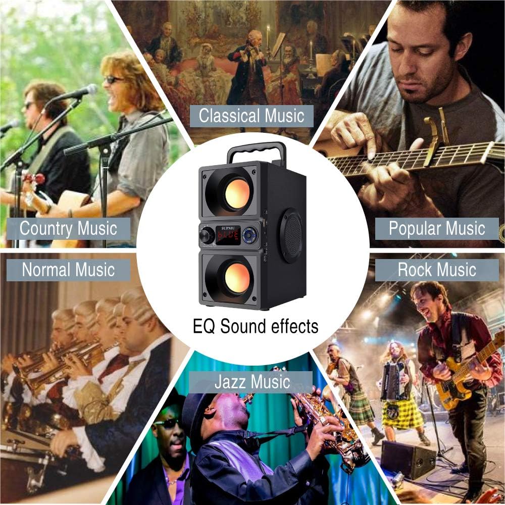 SUPNIU Speaker Portable Remote Control A25 Bluetooth Bass Box Black 40W Manufacturer code zasięg 30 m, USB, karta TF, AUX Marka: TEN