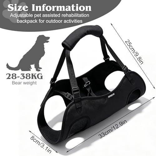 SUPPORT HARNESS FOR DOG XL 28 37 5 KG ADJUSTABLE BLACK Size other