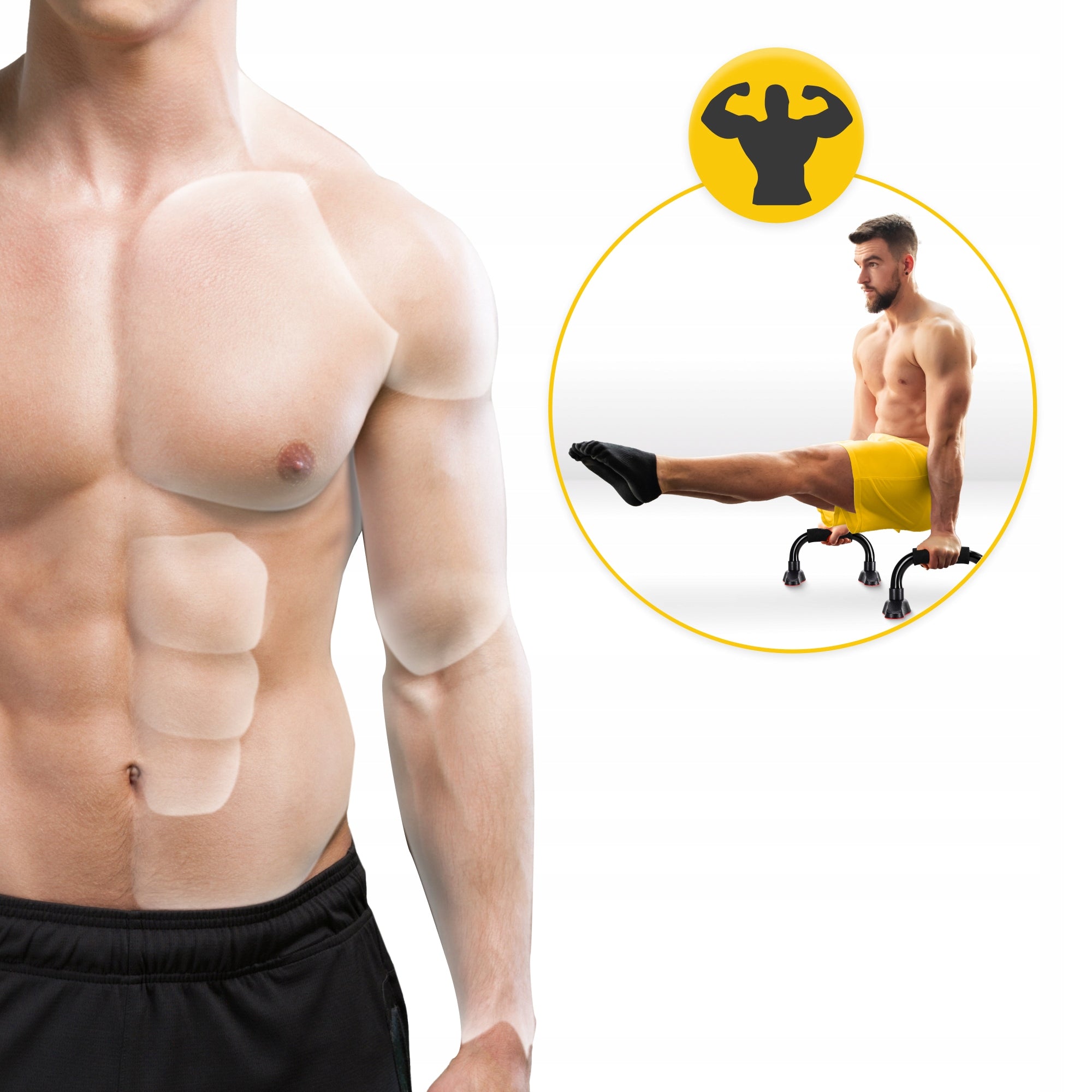 SUPPORTS PUSH-UP HANDLES TRAINING AT HOME AND GYM STEEL PARALLETS 2PCS. EAN (GTIN) 5907739310392