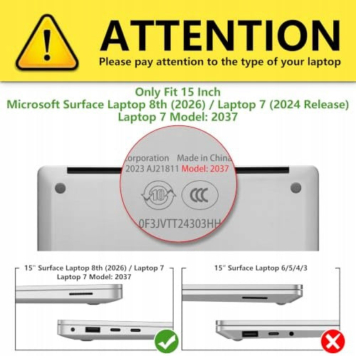 SURFACE LAPTOP CASE 7 15 INCHES POLYCARBONATE ULTRA-THIN PROTECTIVE Manufacturer code Producent niezależny