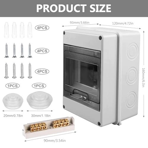 SURFACE MOUNTED FUSE BOX IP65 UP TO 5 MODULES Manufacturer code SWC5908151659236