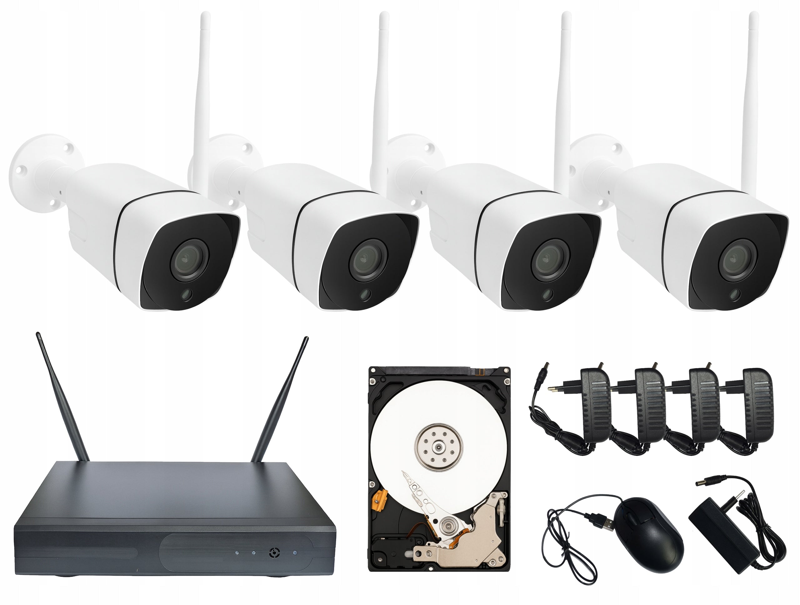 SURVEILLANCE CAMERAS SET OF 4 WIRELESS HD WIFI CAMERAS 1TB drive Manufacturer code VDX
