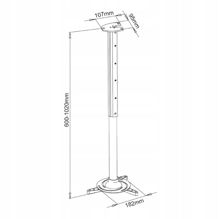 SUSPENDED HOLDER 60-102cm FOR PROJECTOR P-105S Manufacturer code RAMART P-105 SREBRNY
