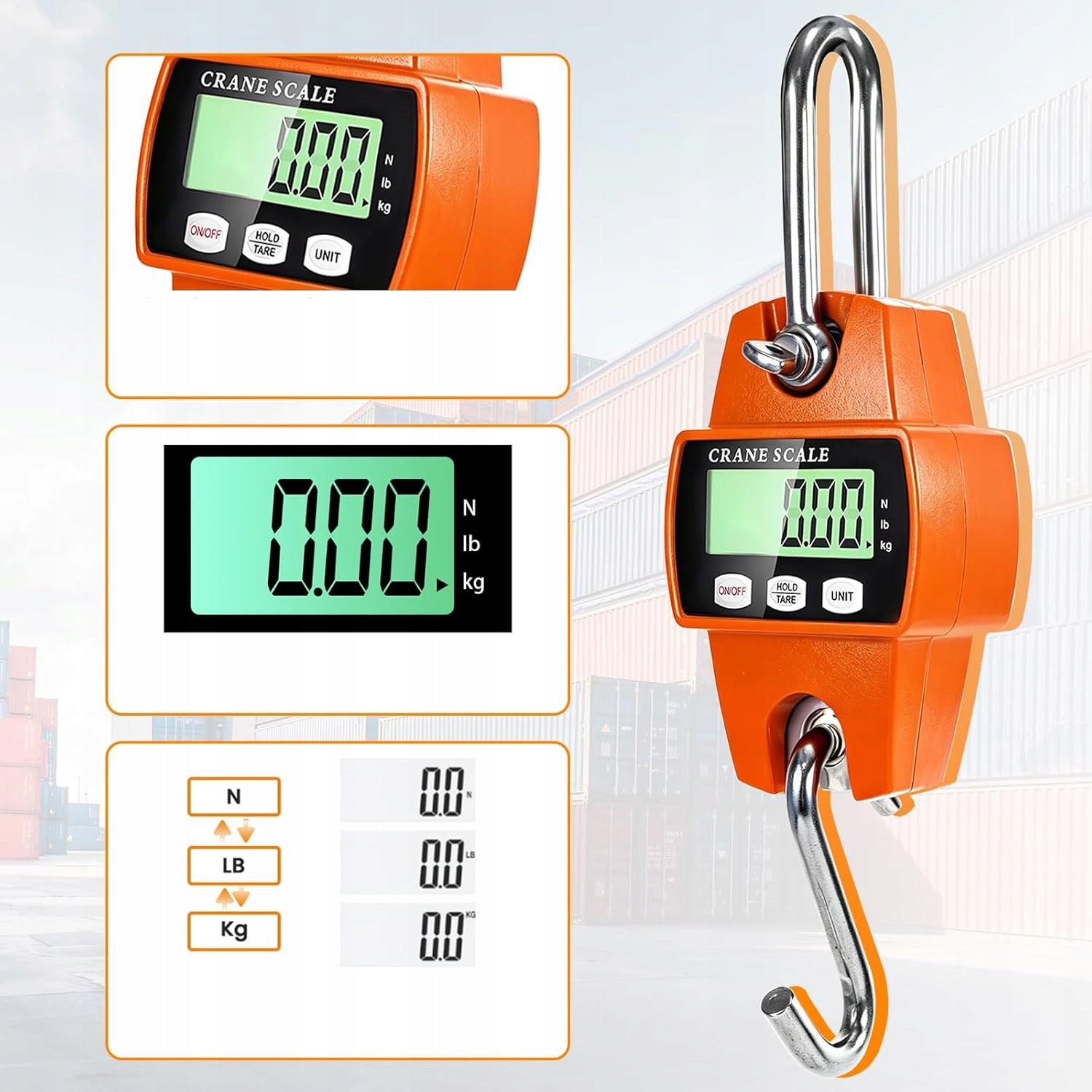SUSPENDED WEIGHT 300 KG HOOK ELECTRONIC CRANE LCD FOR PALLETS AND BAGS Brand no brand