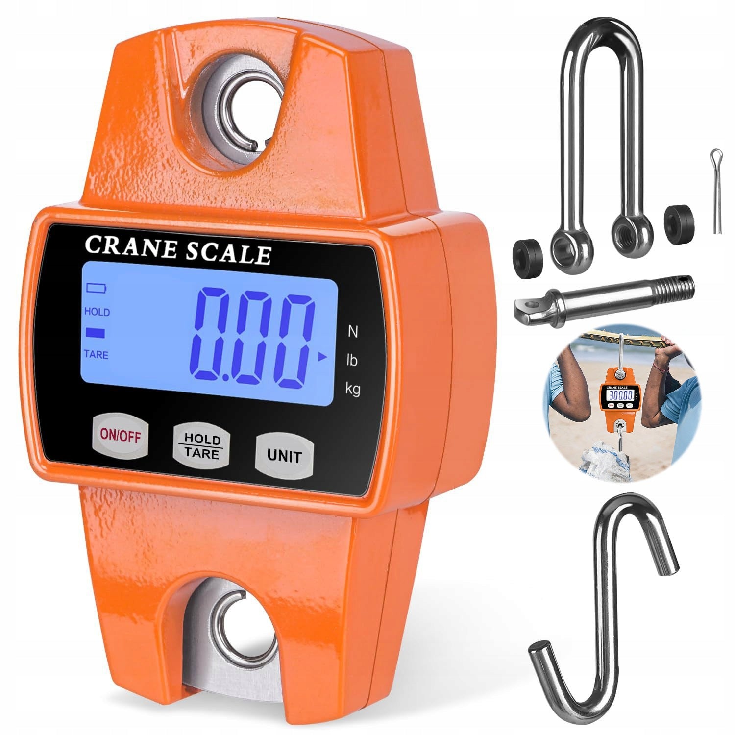 SUSPENDED WEIGHT 300 KG HOOK ELECTRONIC CRANE LCD FOR PALLETS AND BAGS