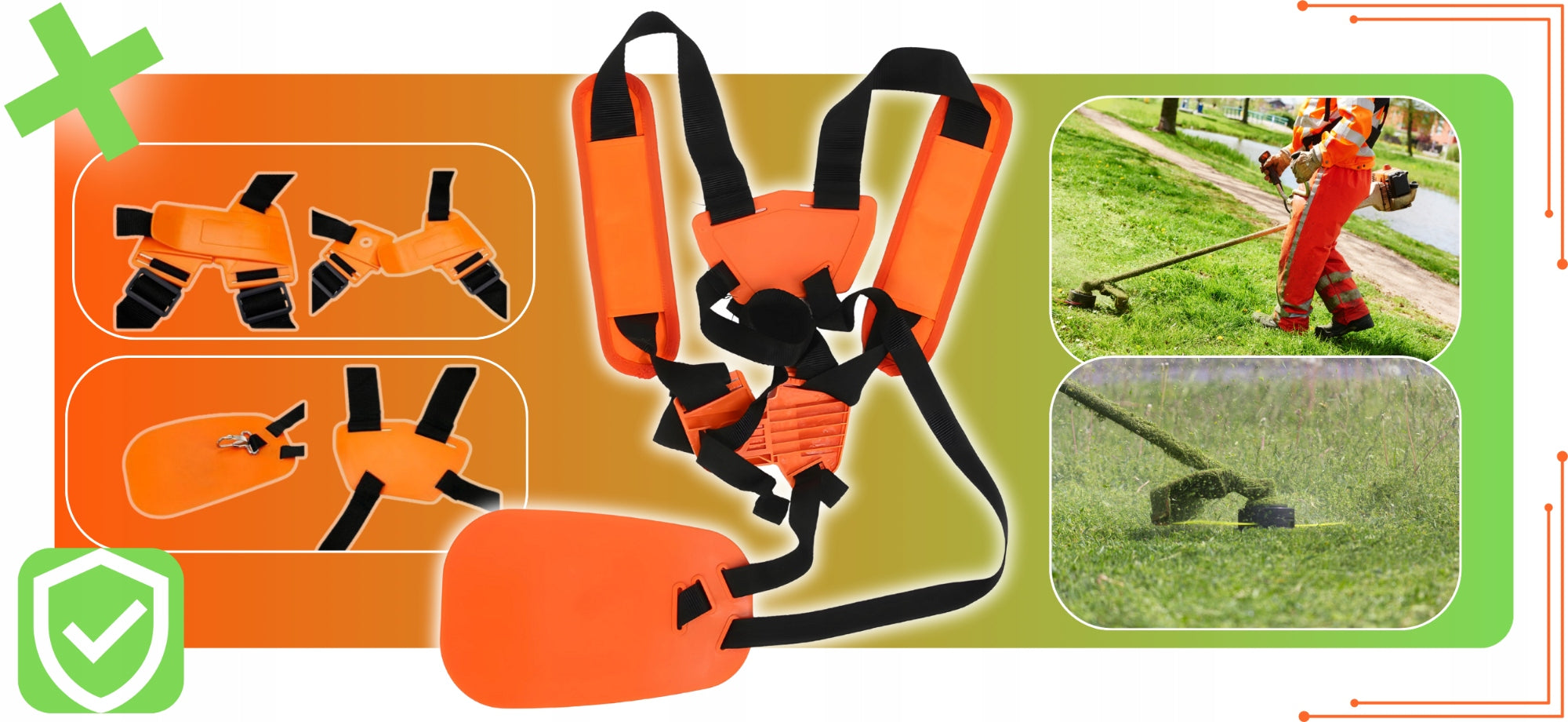 SUSPENDERS FOR COMBUSTION SCYTHE TRIMMER CARRIER BELTS HARNESS ADJUSTABLE COMFORTABLE Manufacturer code SZELKI UPRZĄŻ DO KOSY PODKASZARKI
