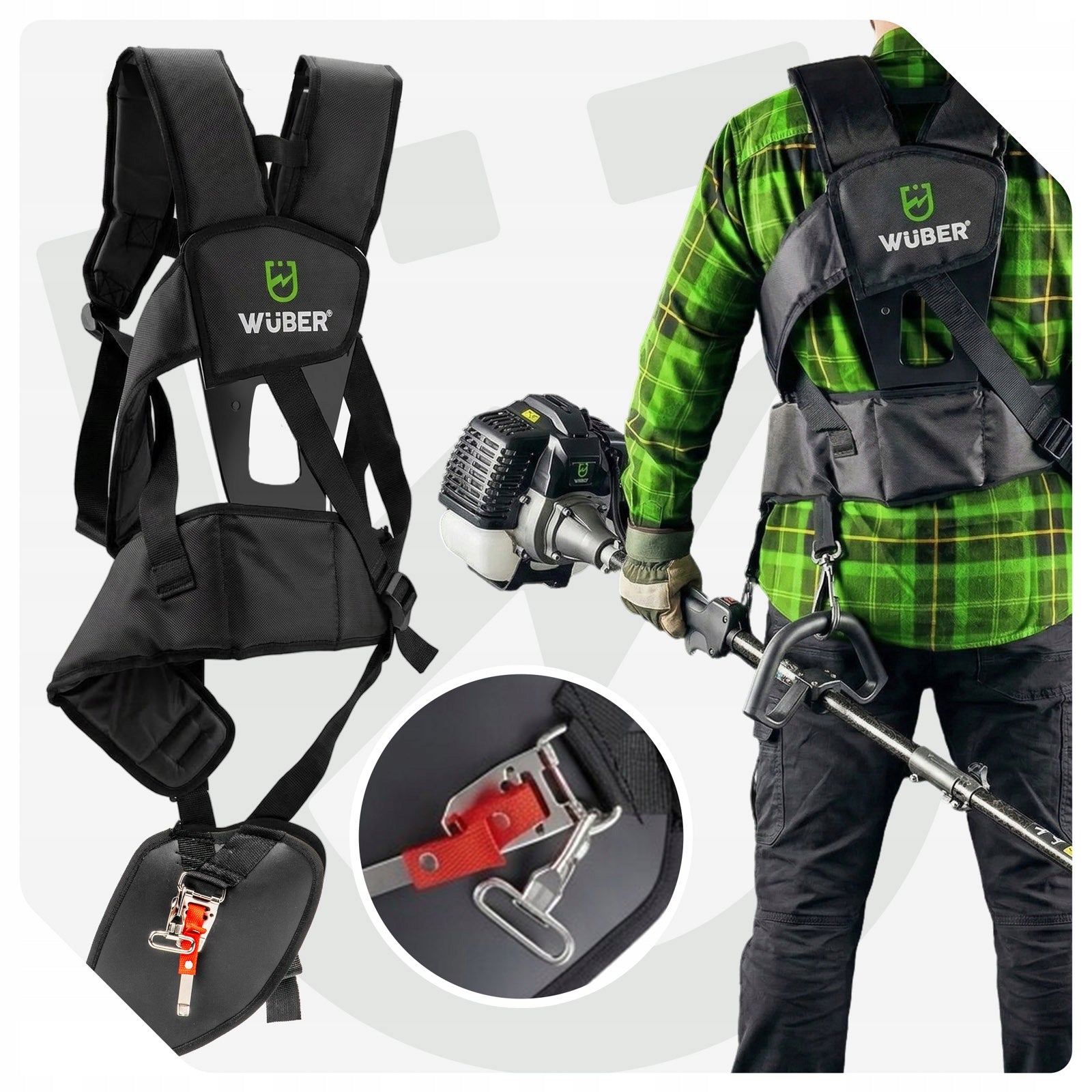 SUSPENDERS FOR COMBUSTION SCYTHE TRIMMER CARRIER BELTS UNIVERSAL HARNESS REGULATION. Manufacturer code W00621 SZELKI DO KOSY SPALINOWEJ PODKASZARKI