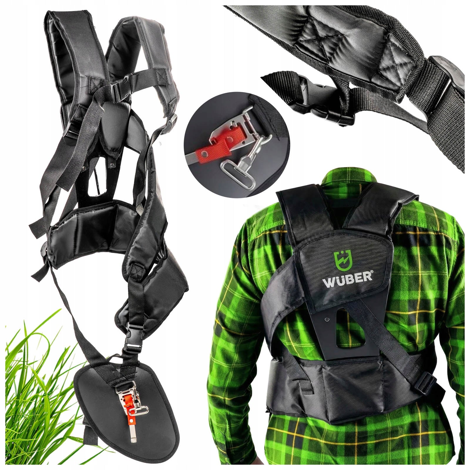 SUSPENDERS FOR COMBUSTION SCYTHE TRIMMER CARRIER BELTS UNIVERSAL HARNESS REGULATION.