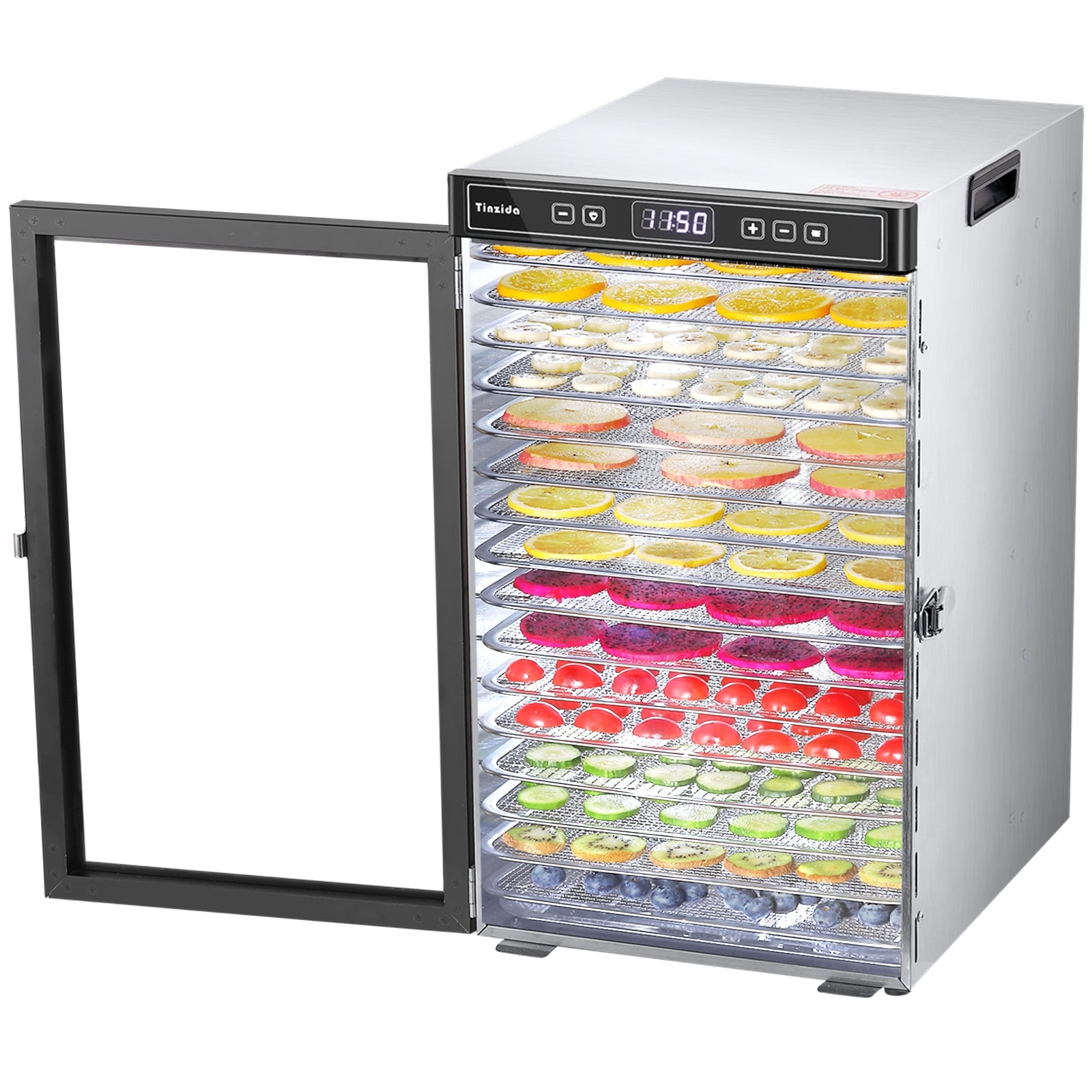 SUSZARKA DO ŻYWNOŚCI OWOCÓW, PRZEKĄSKI DLA ZWIERZĄT, TINZIDA TZD-16C 1200W Packaging status original