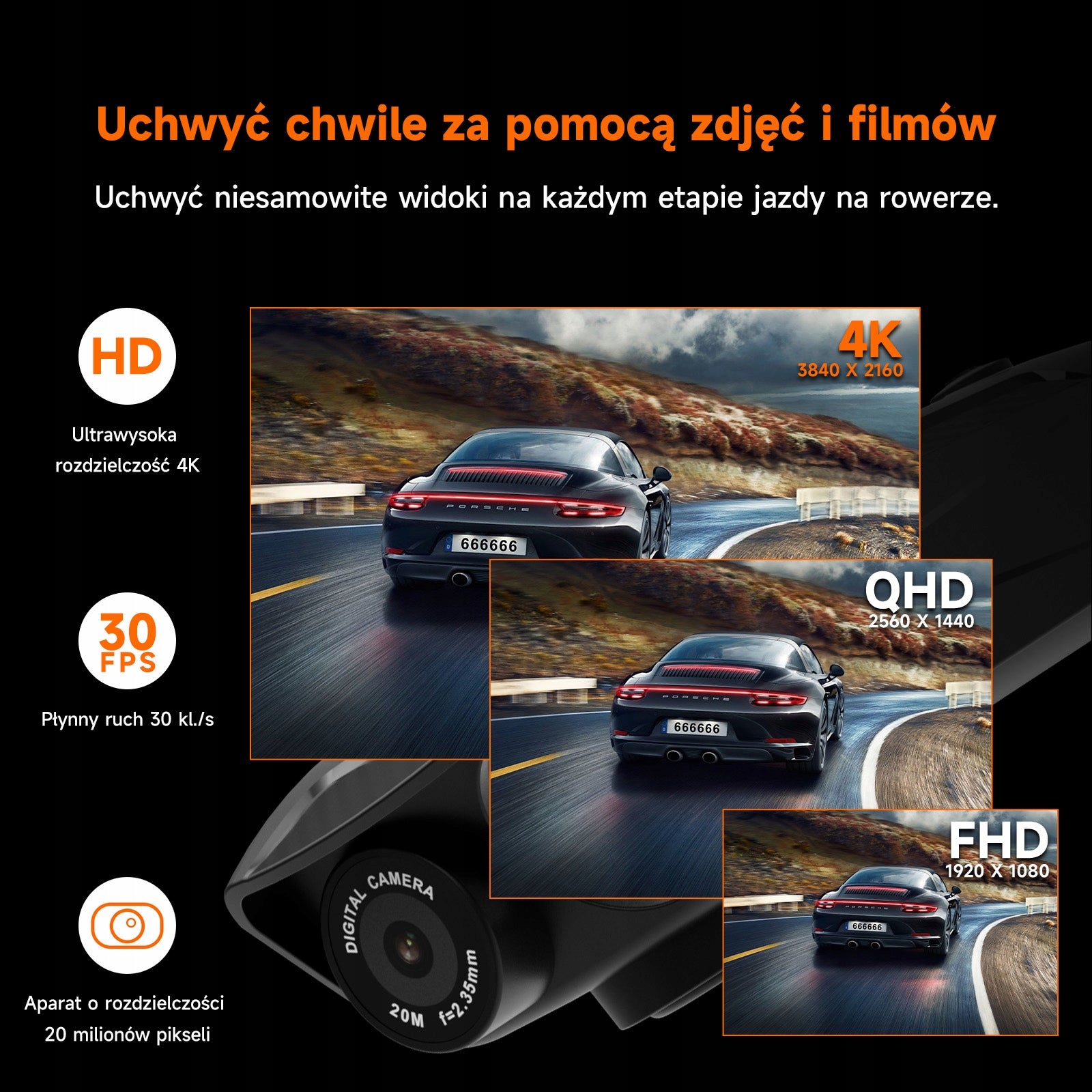 SVBONY ACT30 High Resolution Bike Camera with GPS, 4K/30fps, EIS Manufacturer code W9301A