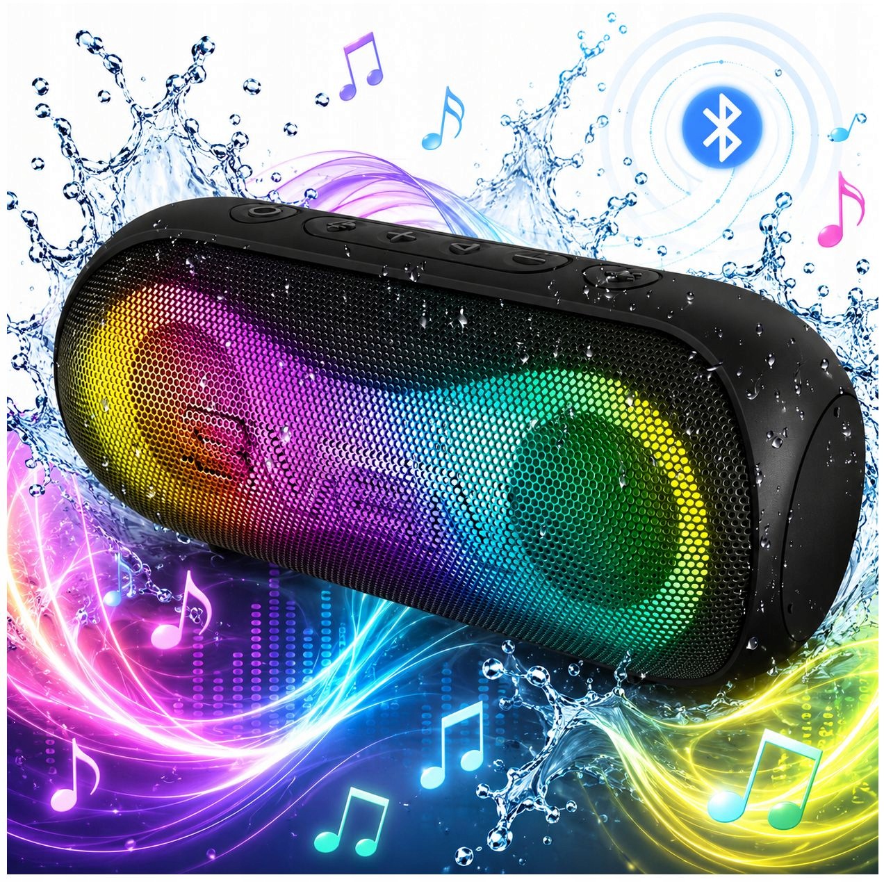 SVEN PS-165 Portable speaker waterproof RGB, Bluetooth, AUX, Micro-SD