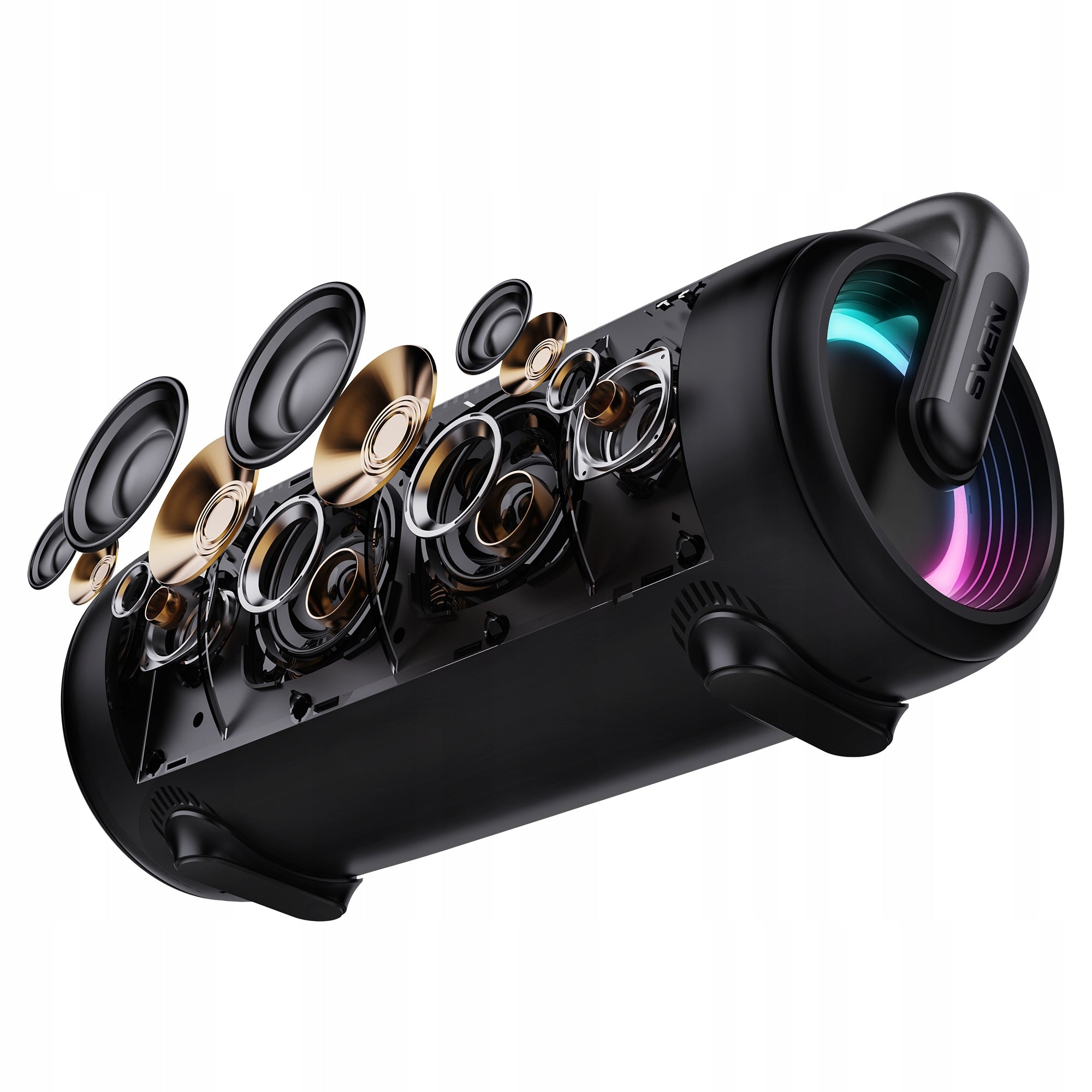 SVEN PS-395 Wireless Bluetooth Speaker, Portable, 80W RGB IPX5 Packaging status original
