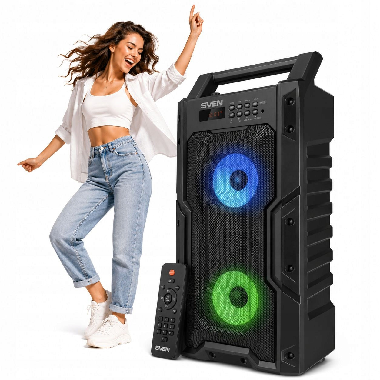SVEN PS-435 wireless bluetooth speaker, portable, mobile FM radio