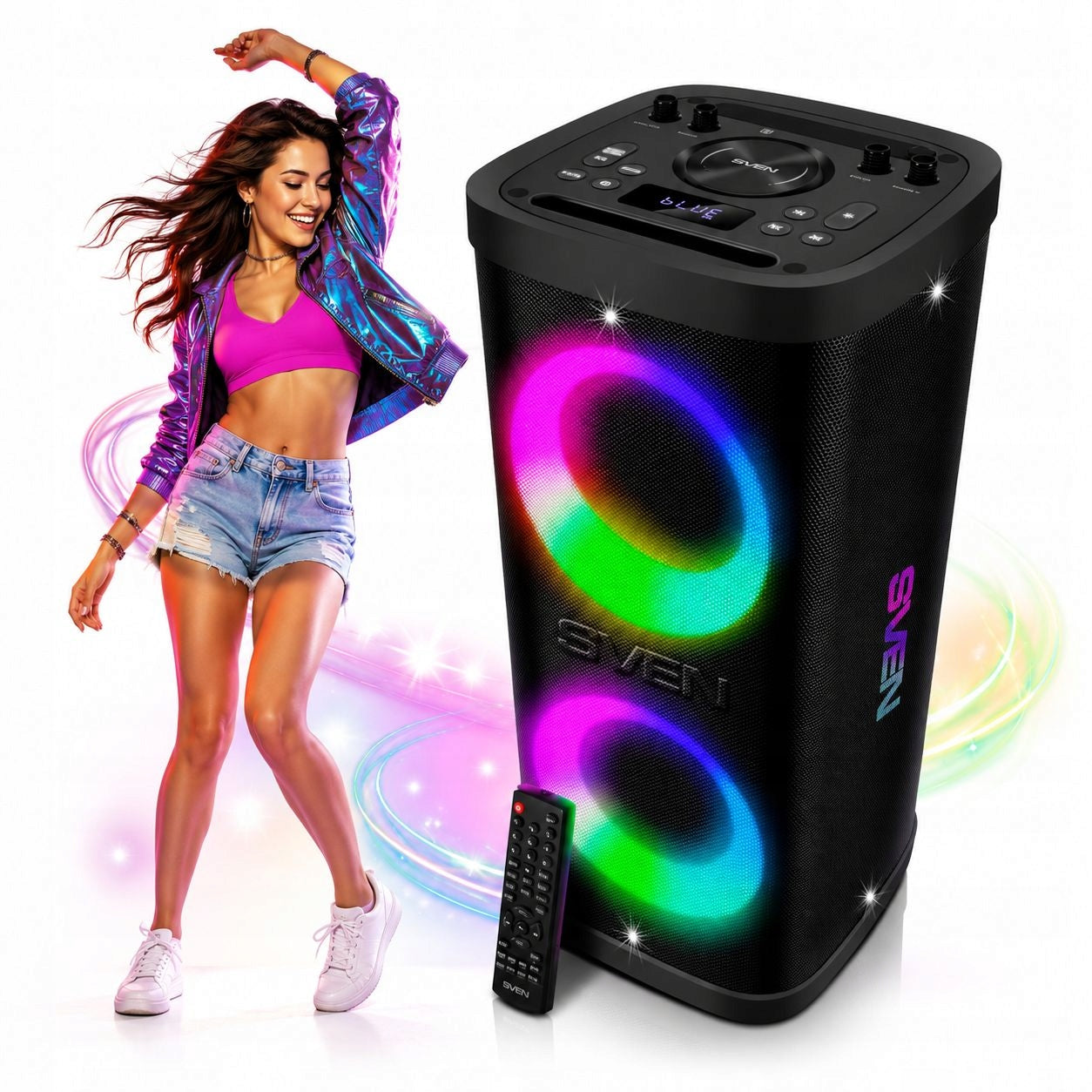 SVEN PS-930 wireless bluetooth speaker up to 20h battery life, 150W TWS FM