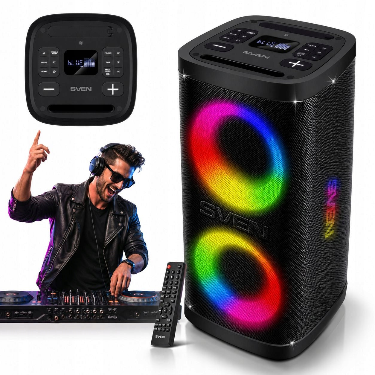 SVEN PS-950 wireless bluetooth speaker up to 22h battery life, 160W TWS FM