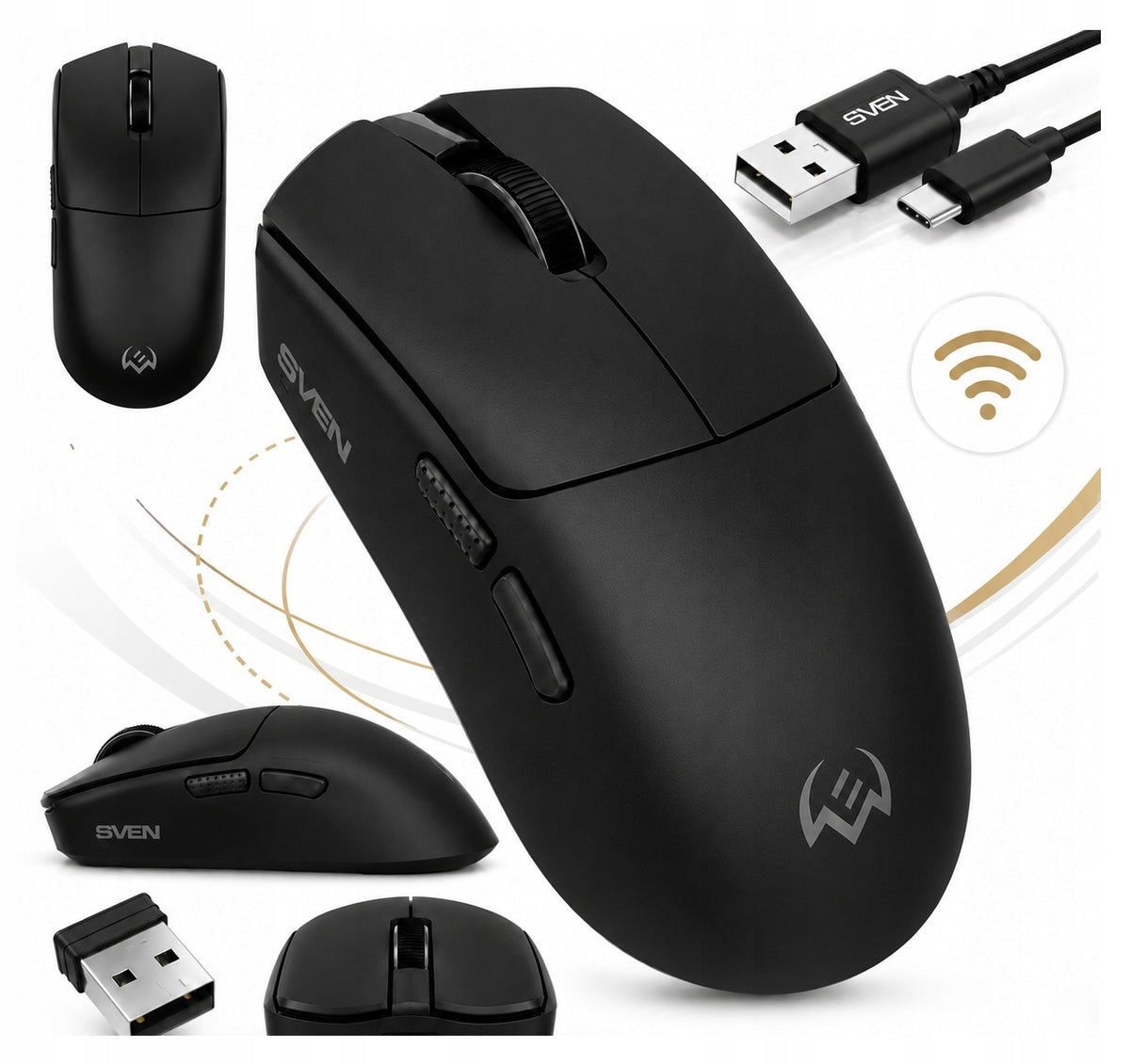 SVEN RX-G970W Wireless Gaming Mouse 30000 Omron DPI 2.4 GHz Black