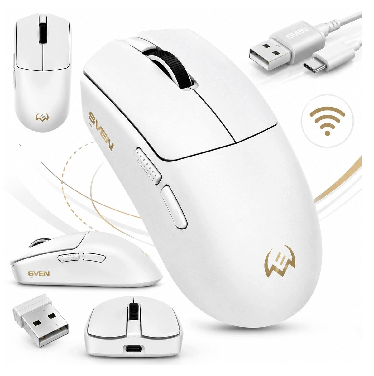SVEN RX-G970W Wireless Gaming Mouse 30000 Omron DPI 2.4 GHz White