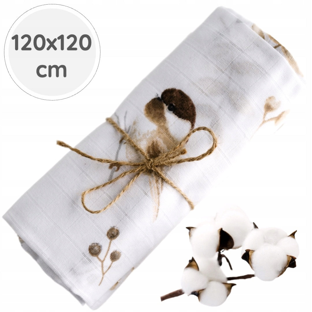SWADDLE DIAPER MUSLIN DIAPER HYPOALLERGENIC Poland 120x120cm BabyU