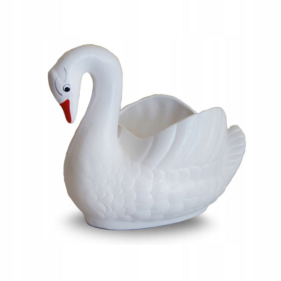SWAN FIGURINE GARDEN POT COVER ORNAMENT