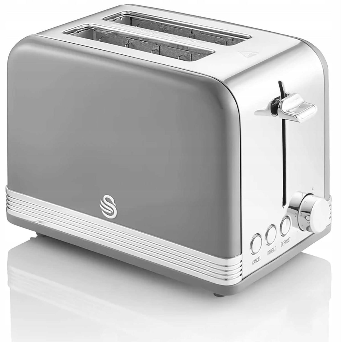 SWAN Retro 2-Slot Vintage Design Toaster 6 Levels Grey 815W