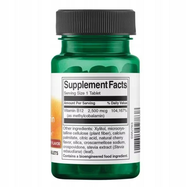 SWANSON B12 METHYLCOBALAMIN 2500 mcg 60 Tablets ENERGY MEMORY NERVOUS SYSTEM ANEMIA Packaging status original