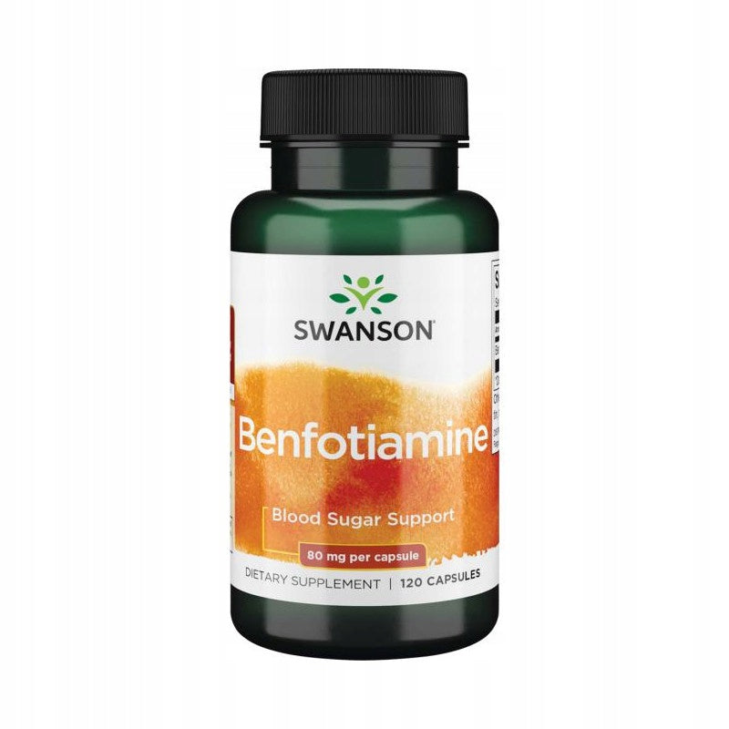 SWANSON BENFOTIAMINE 80 mg 120 capsules VITAMIN B1 GLUCOSE METABOLISM Expiration date at least 3 months from the date of purchase