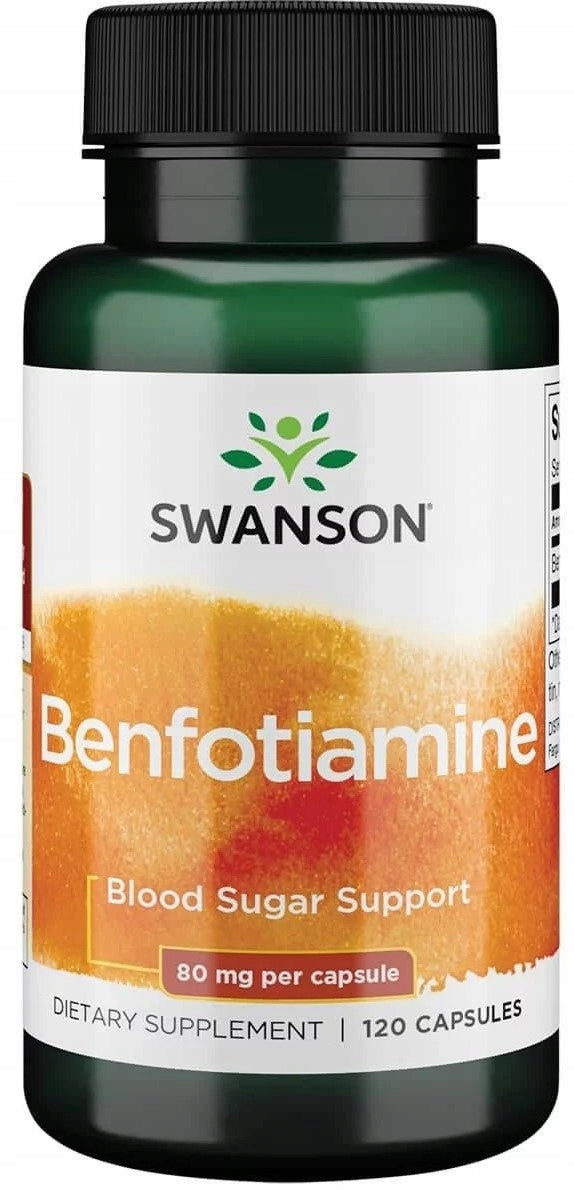 SWANSON BENFOTIAMINE 80 mg 120 capsules VITAMIN B1 GLUCOSE METABOLISM