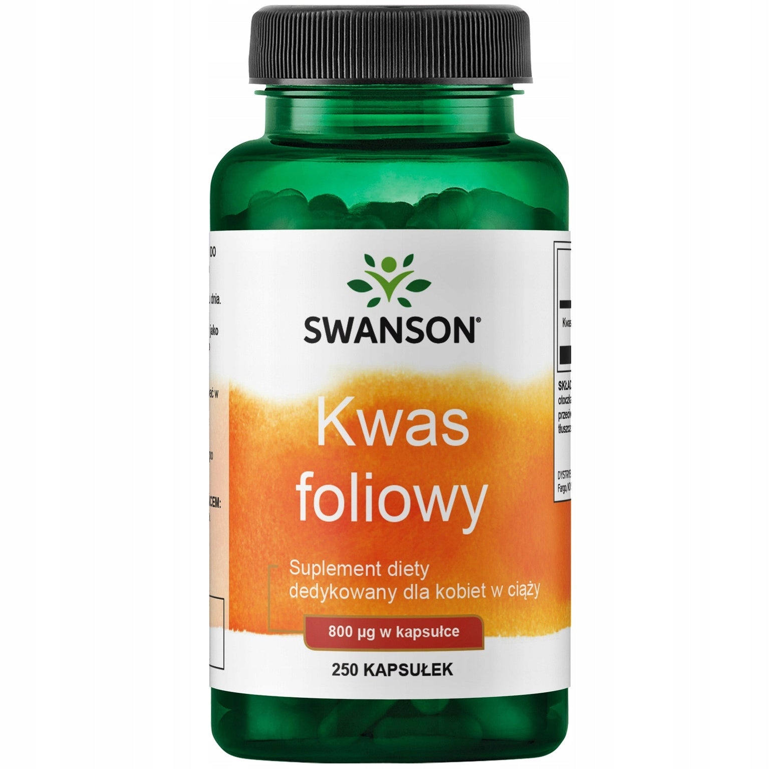 SWANSON Folic Acid 800mcg 250 capsules SKIN heart