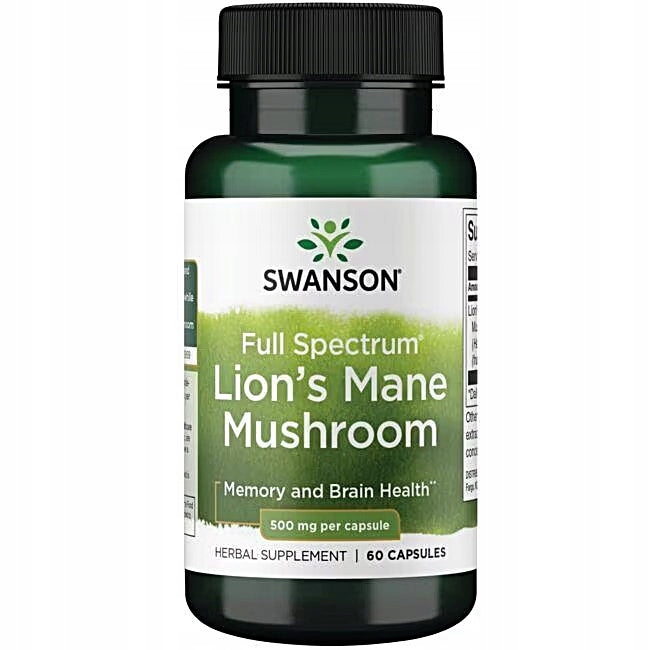 SWANSON Lion's Mane LION'S MANE Hericium 500mg 60cap DIGESTION Memory Medical device no